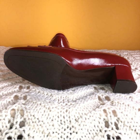 NWOB Salvatore Ferragamo Red Patent RAISSA Block Heels Pumps Size 6.5 B - Picture 4 of 6